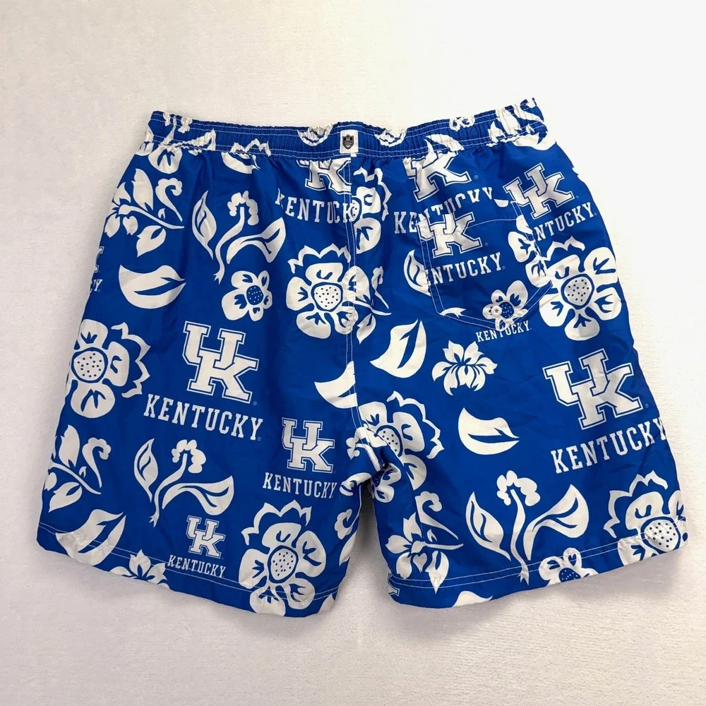 Wes and Willy Kentucky Wildcats Swim Trunks Mens 2XL Blue Floral NCAA‎ Shorts